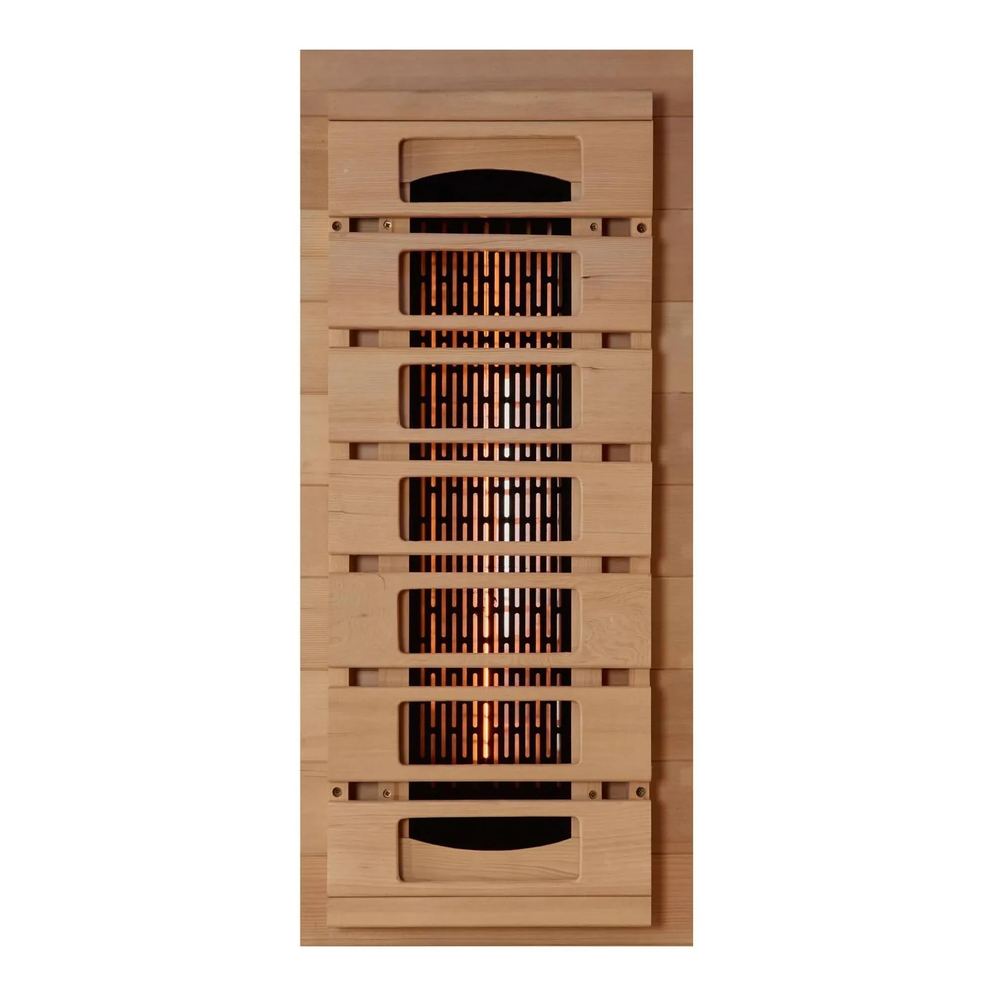 Golden Designs: 2-Person Reserve Edition Full Spectrum Near Zero EMF Infrared Sauna with Salt Bar - Elite Holistic Fitness