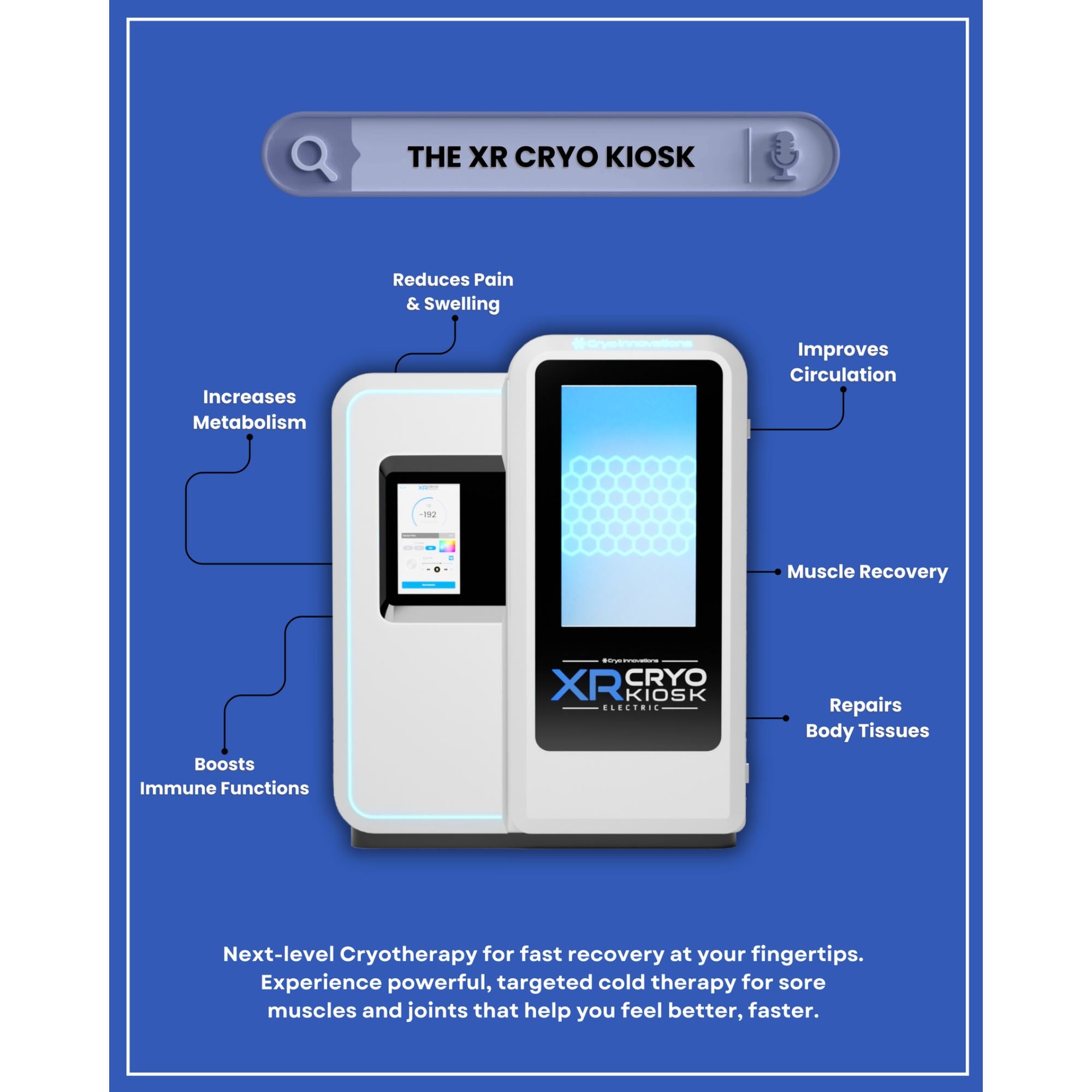 Cryo Innovations: XR Cryo Kiosk | Full Electric Cryotherapy Chamber