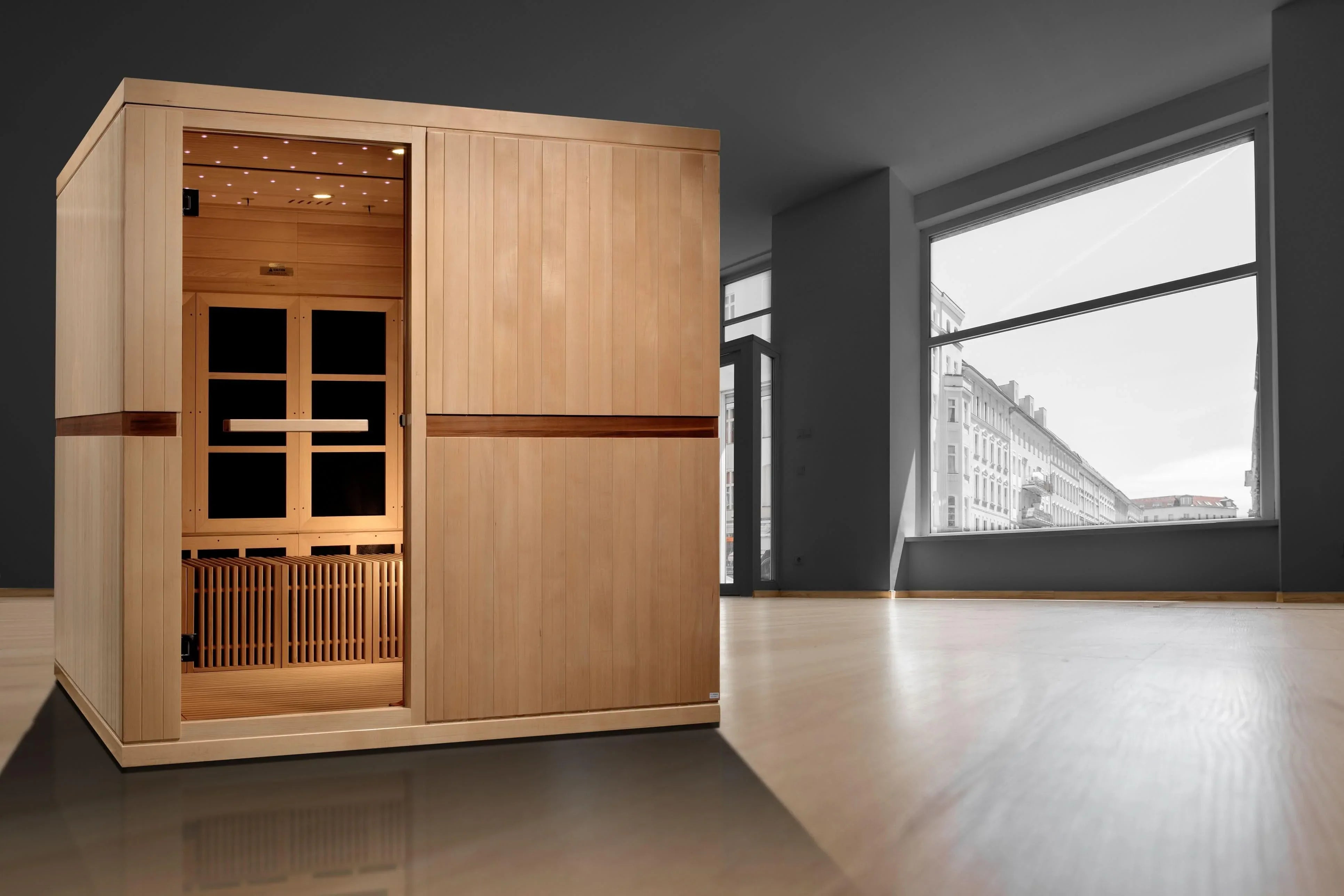 Golden Designs: Catalonia 8 Person Near Zero EMF FAR Infrared Sauna (2025) - Elite Holistic Fitness