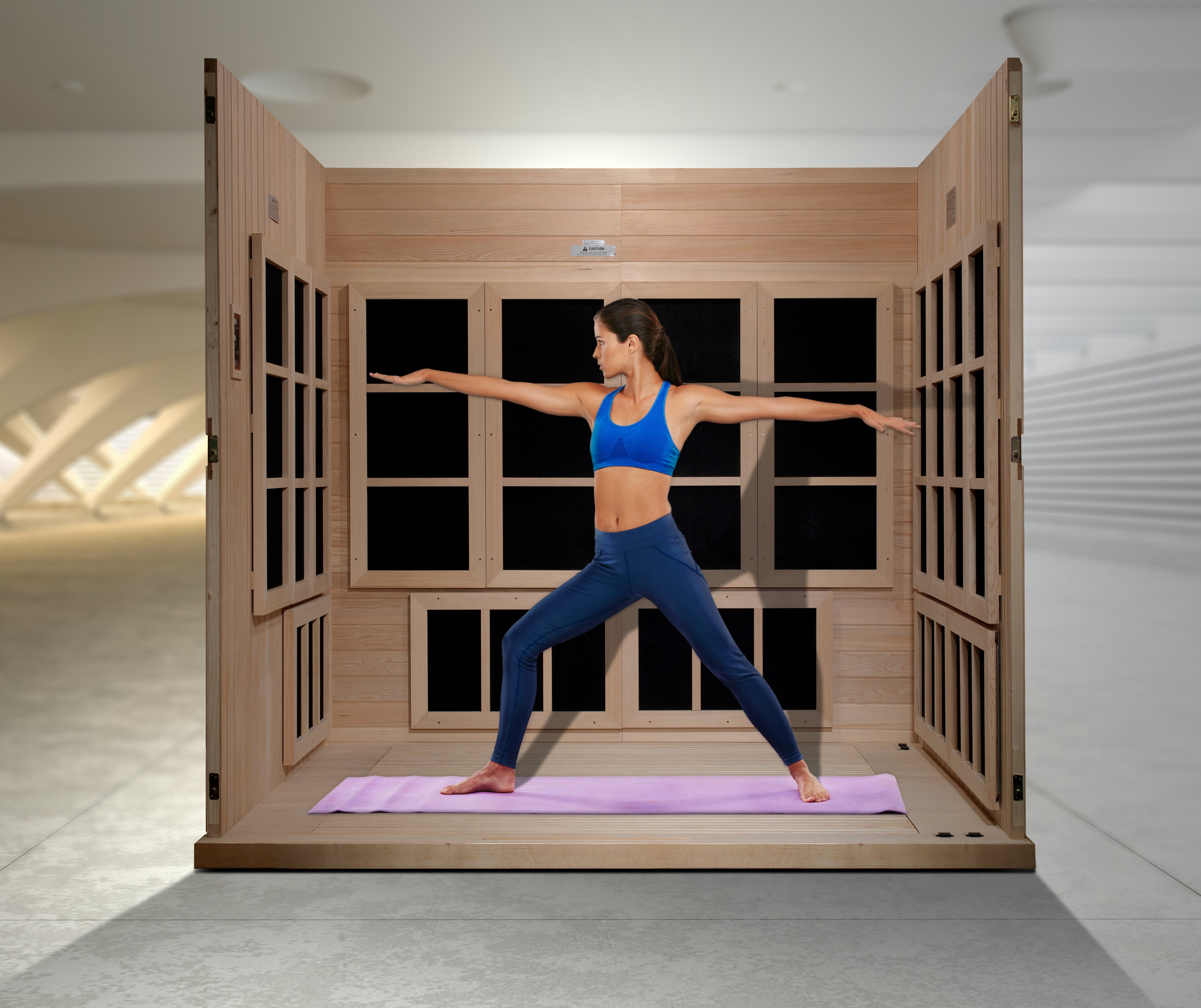 Golden Designs: Catalonia 8 Person Near Zero EMF FAR Infrared Sauna (2025) - Elite Holistic Fitness