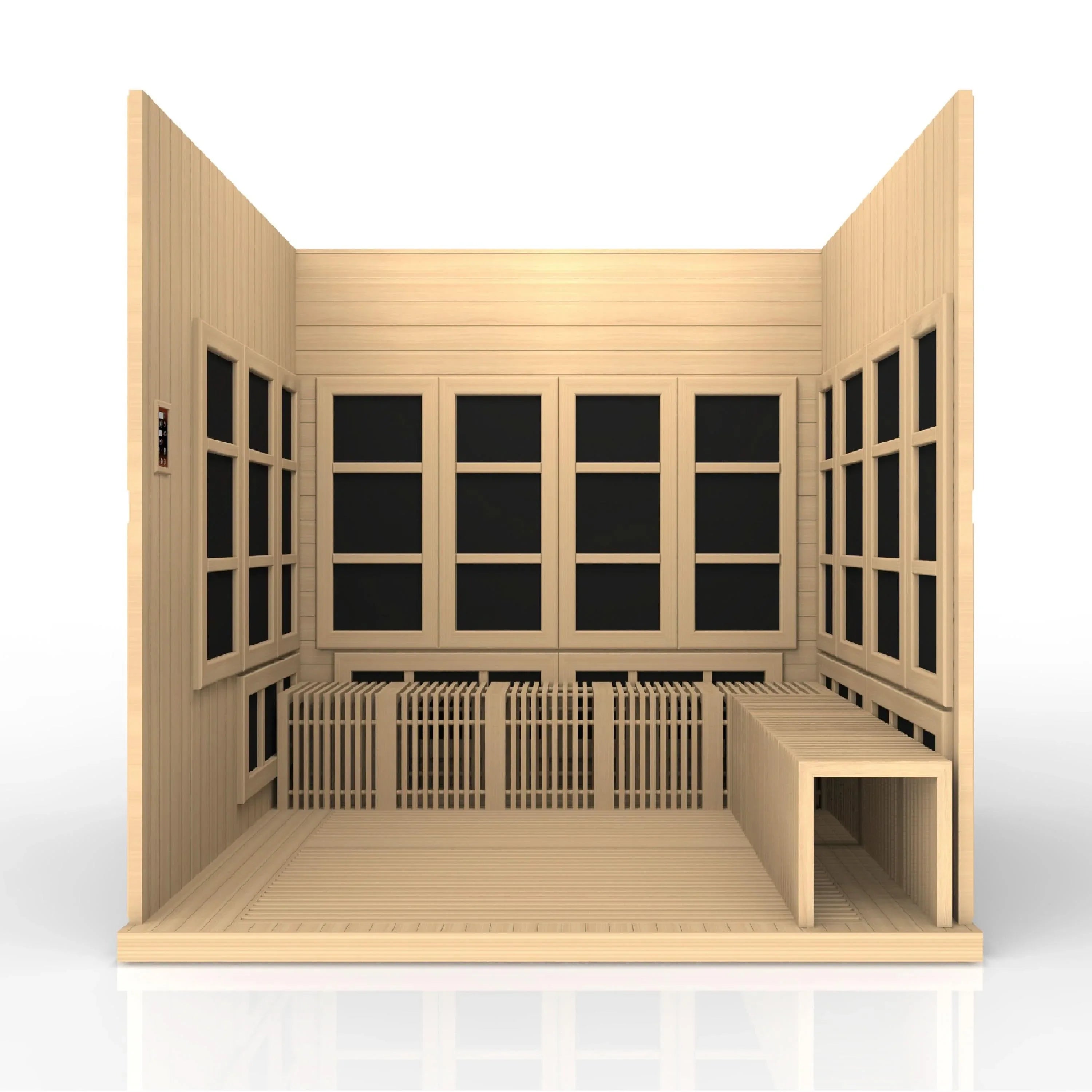 Golden Designs: Catalonia 8 Person Near Zero EMF FAR Infrared Sauna (2025) - Elite Holistic Fitness