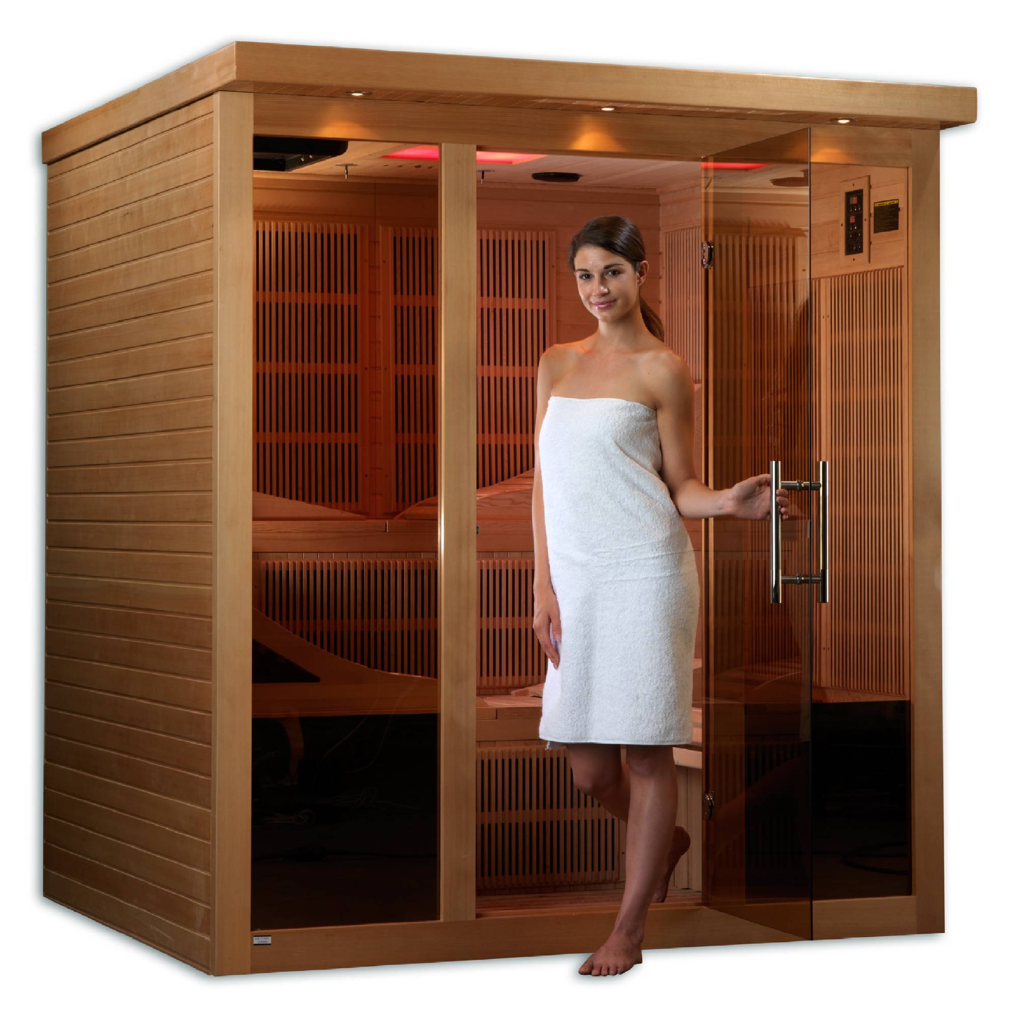 Golden Designs: Monaco Limited Edition 6-person Near Zero EMF FAR Infrared Sauna - Elite Holistic Fitness