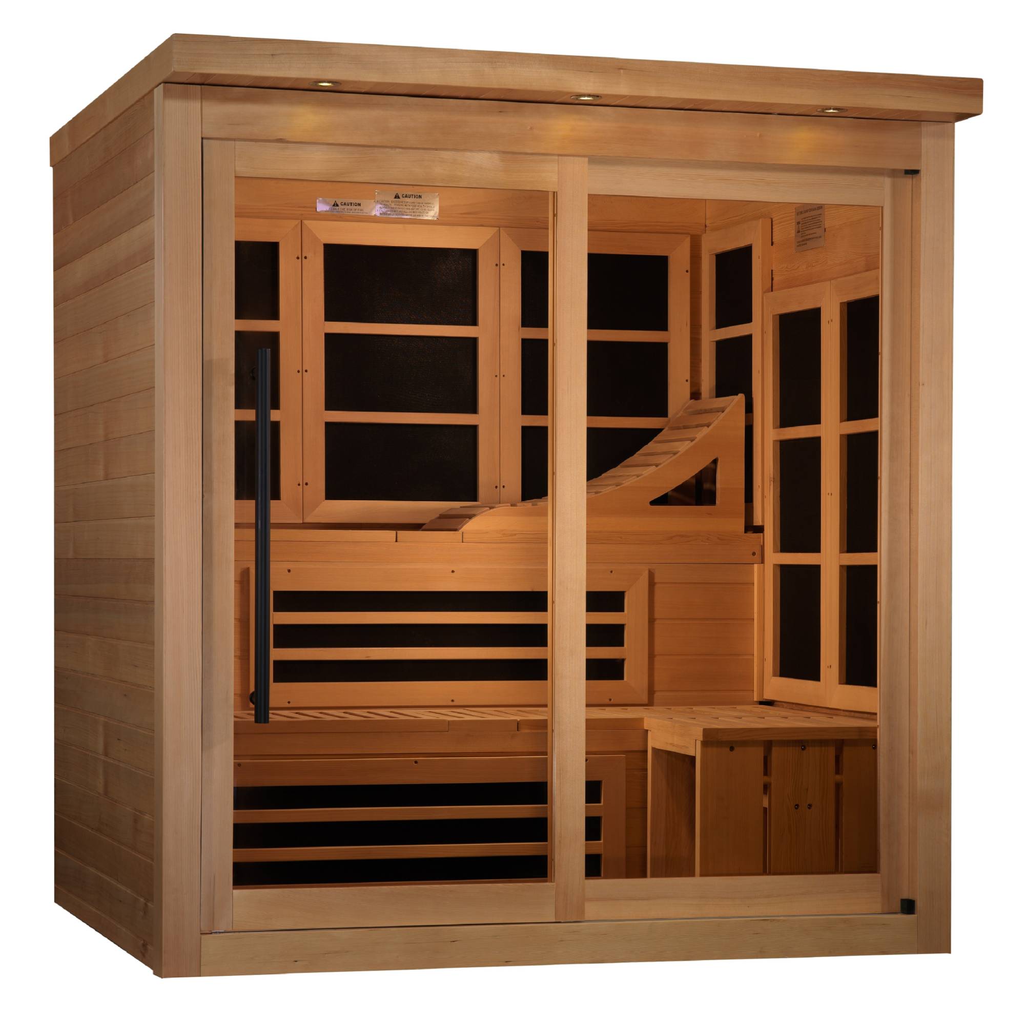 Golden Designs: Monaco Limited Edition 6-person Near Zero EMF FAR Infrared Sauna - Elite Holistic Fitness