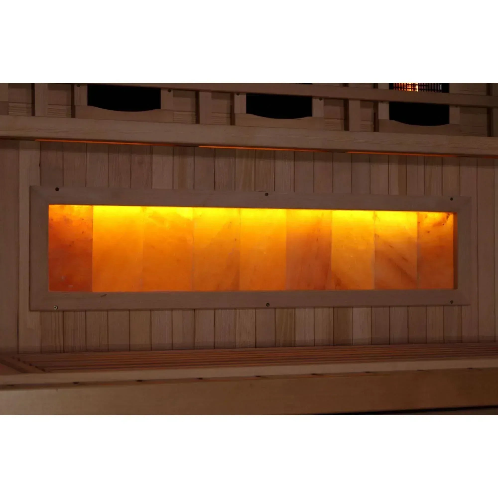 Golden Designs: 4-Person Full Spectrum Near Zero EMF Infrared Sauna with Himalayan Salt Bar - Elite Holistic Fitness