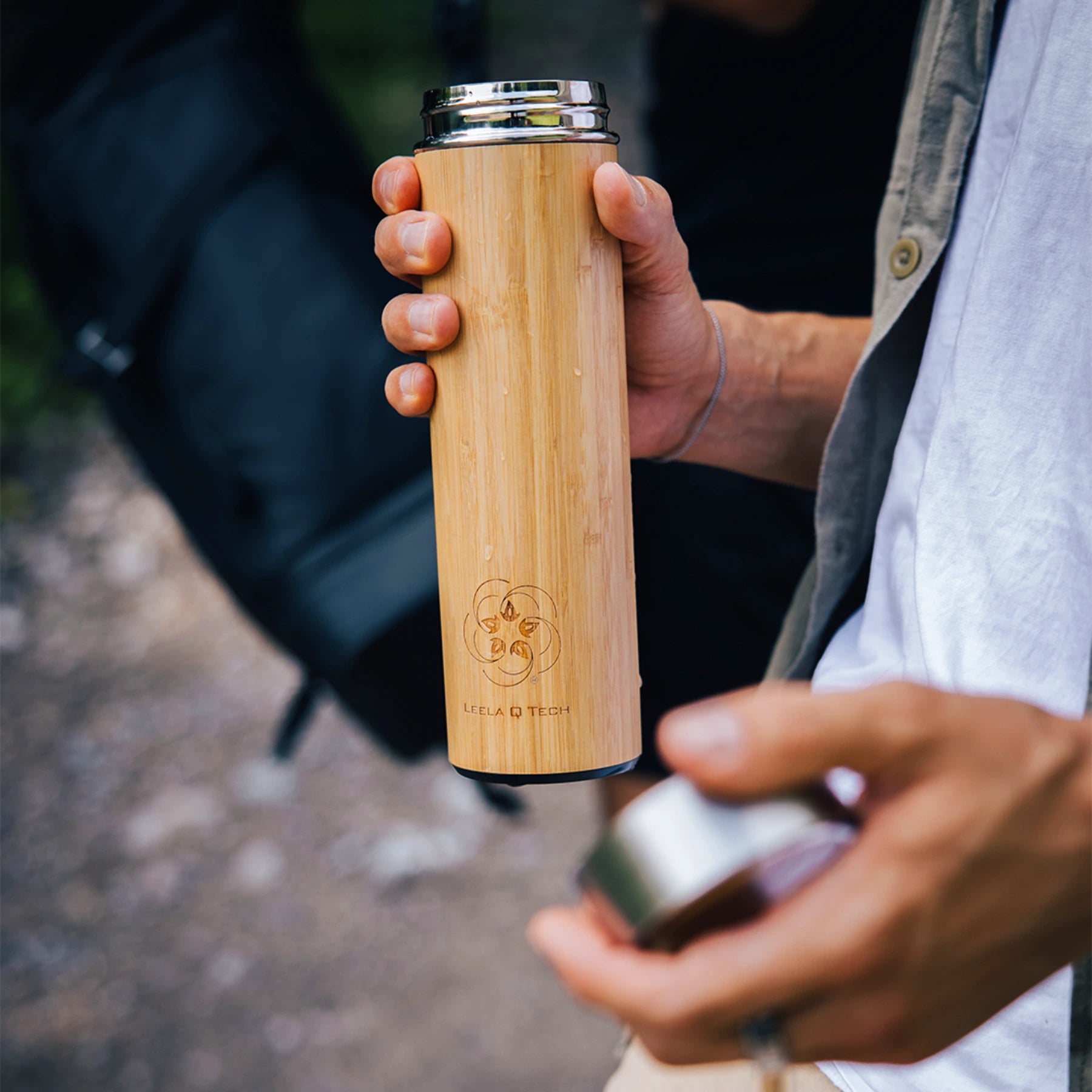 Leela Quantum H.E.A.L.® Quantum Energy Bamboo Water Bottle