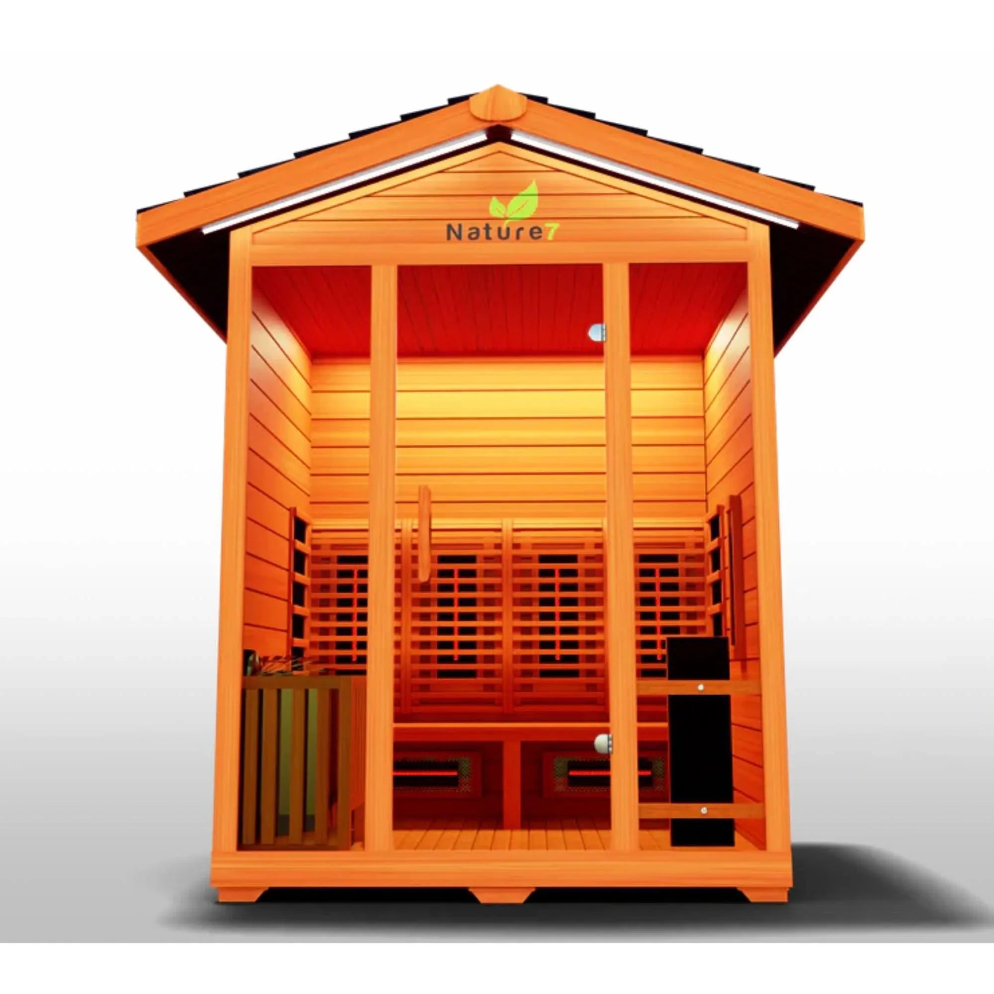 Medical Saunas 4-Person Nature 7 Ultra Full Spectrum Outdoor Hybrid Dry And Steam Sauna
