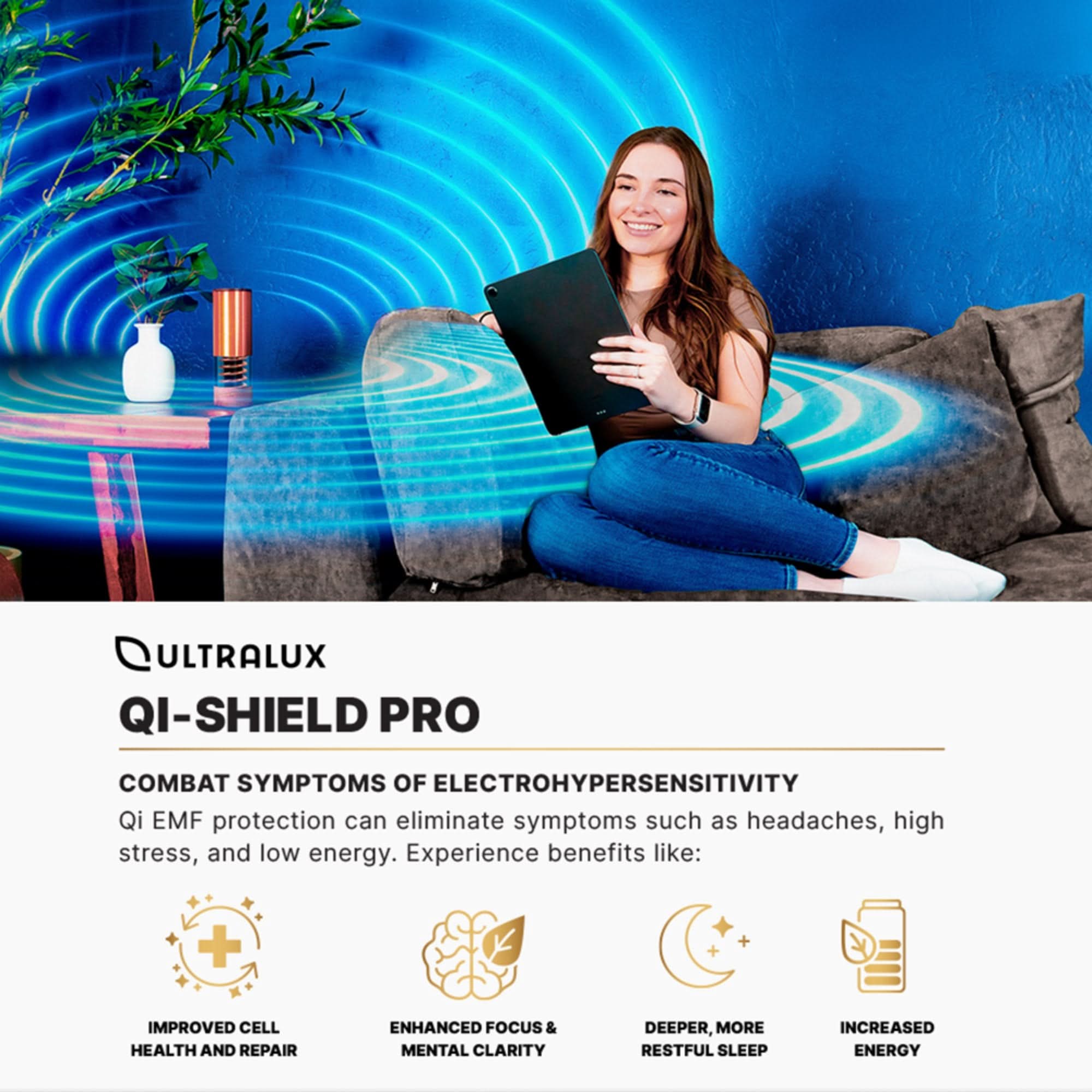 Qi-Shield Pro EMF Protection with Waveguard Technology - Elite Holistic Fitness