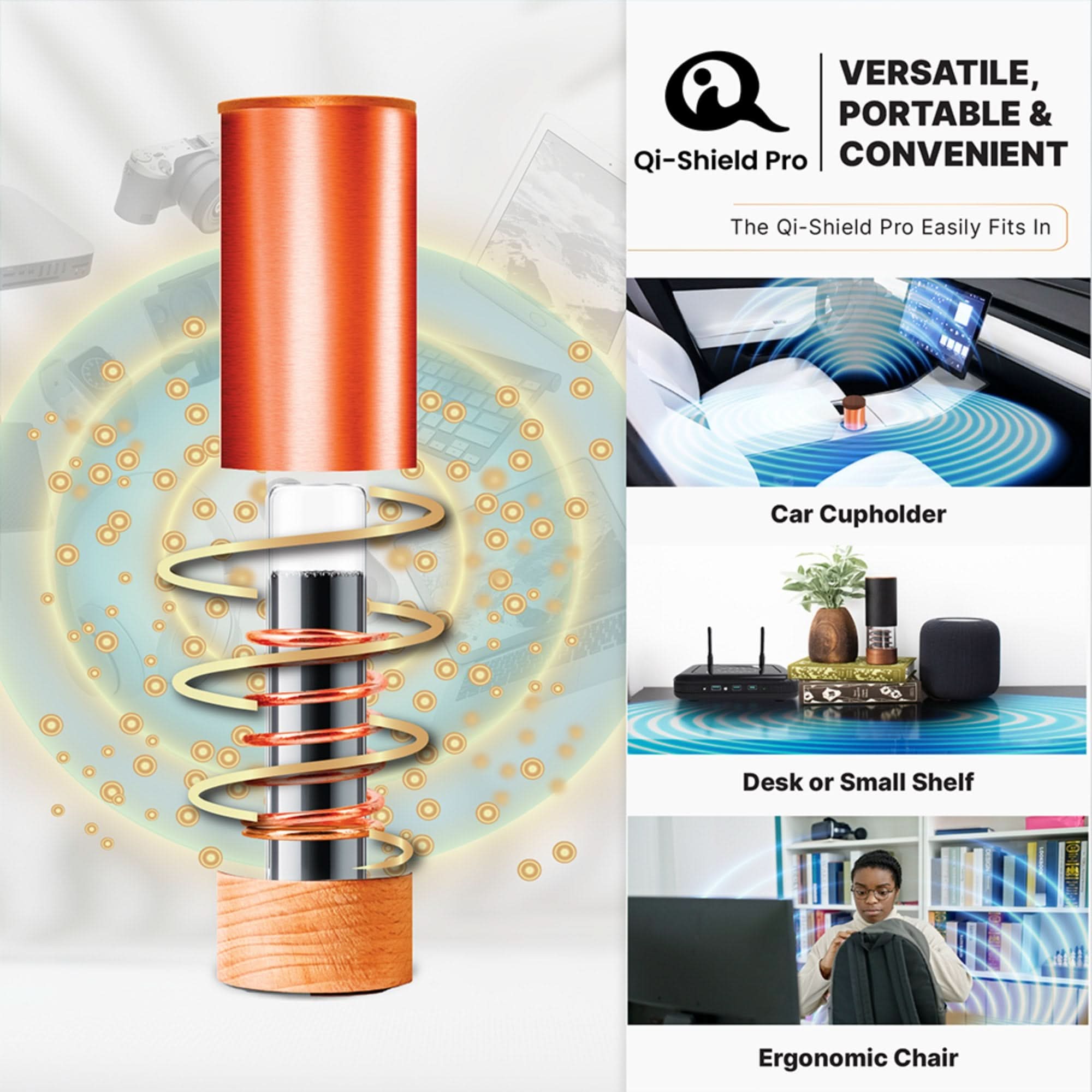 Qi-Shield Pro EMF Protection with Waveguard Technology - Elite Holistic Fitness