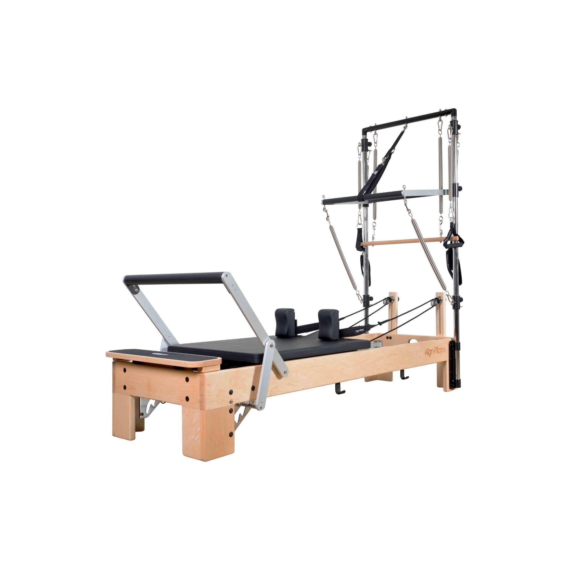 Align-Pilates M8-Pro Maple Pilates Reformer with Sitting Box.