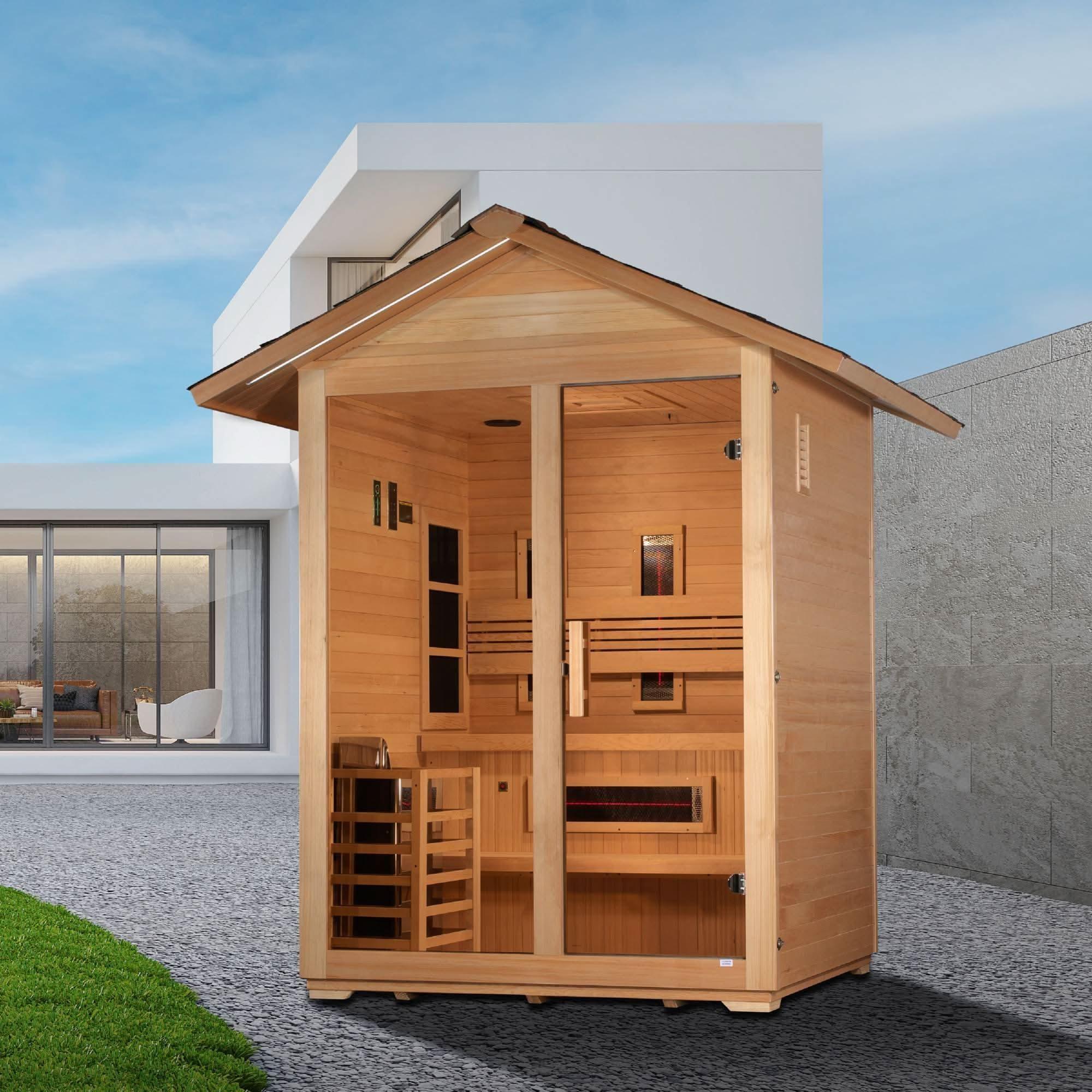 Golden Designs: Carinthia 3 Person Hybrid Outdoor Sauna - Elite Holistic Fitness