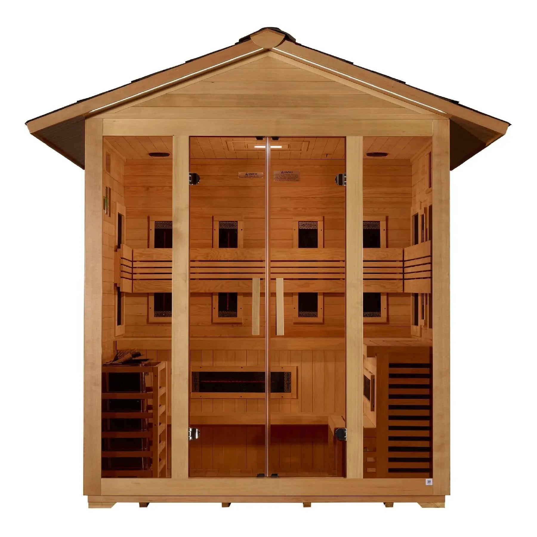 Golden Designs: Gargellen 5 Person Hybrid Outdoor Sauna - Elite Holistic Fitness