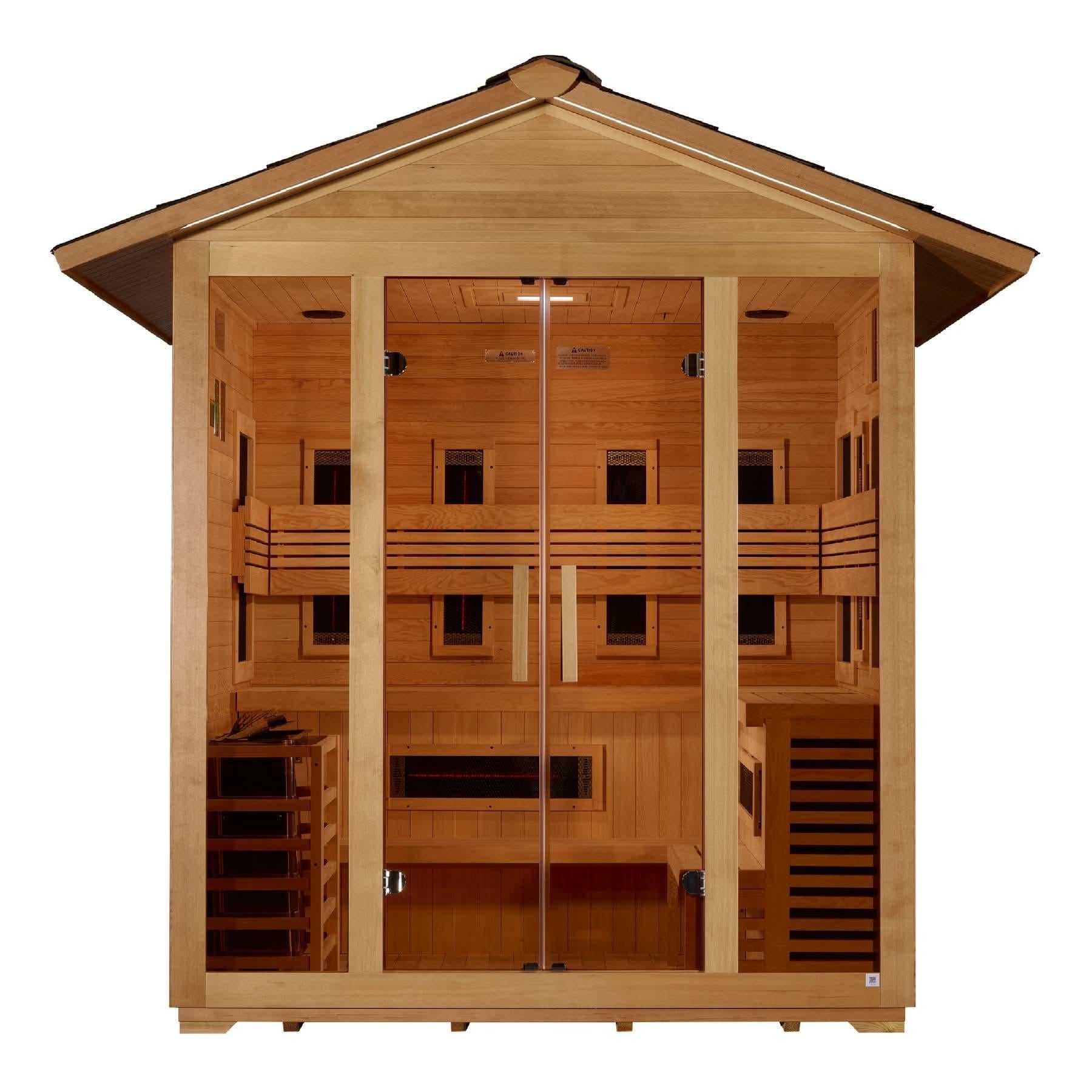 Golden Designs: Gargellen 5 Person Hybrid Outdoor Sauna.