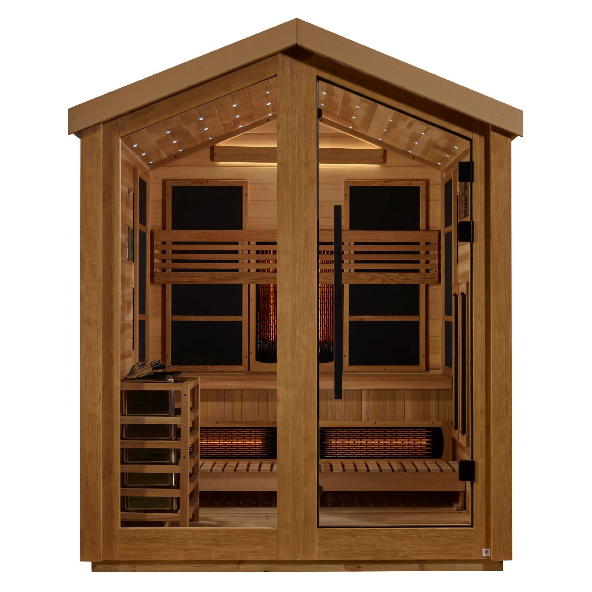 Golden Designs Loviisa 3 Person Hybrid (Infrared +Stove) Outdoor Sauna - Elite Holistic Fitness