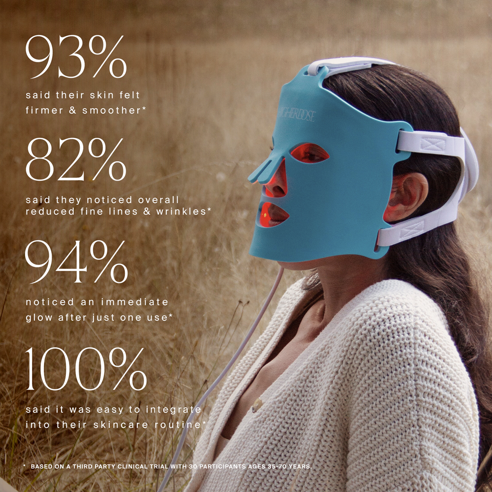 HigherDOSE Red Light Face Mask.