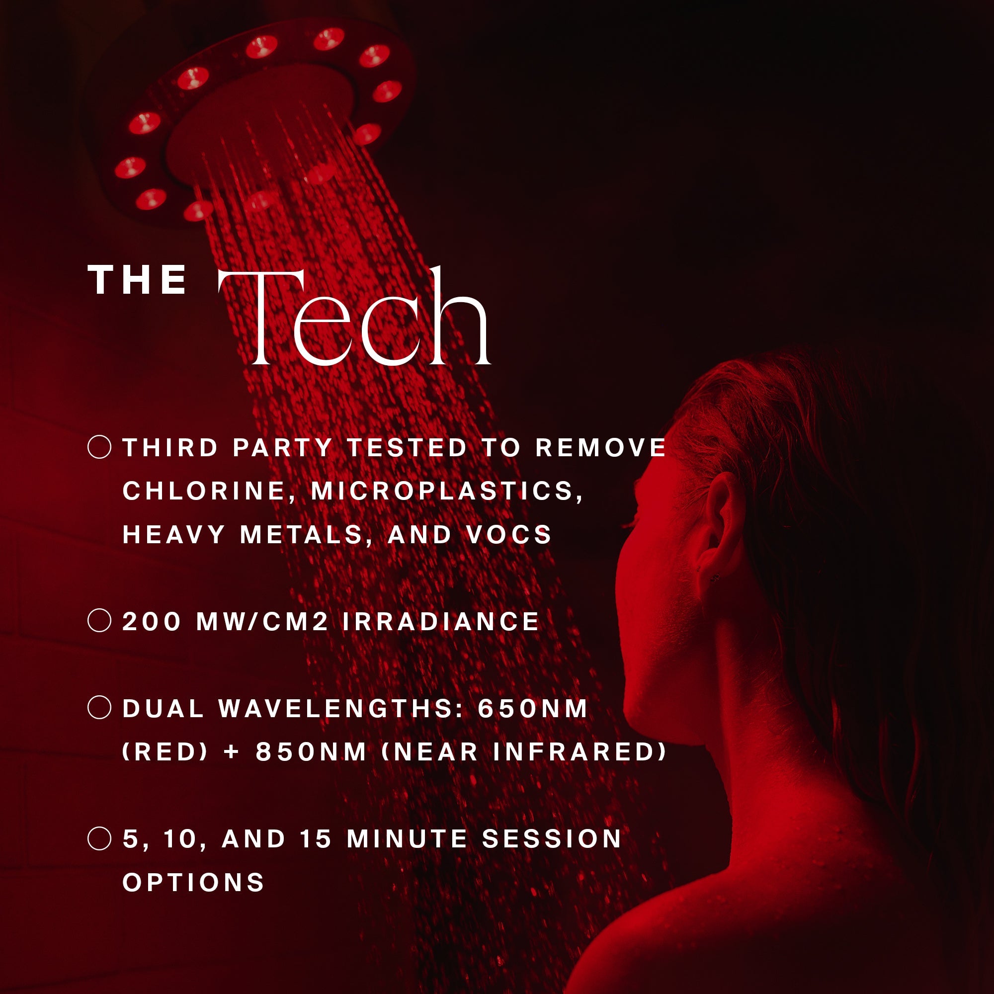 HigherDOSE Red Light Showerhead Filter – Infrared Light Therapy Shower System
