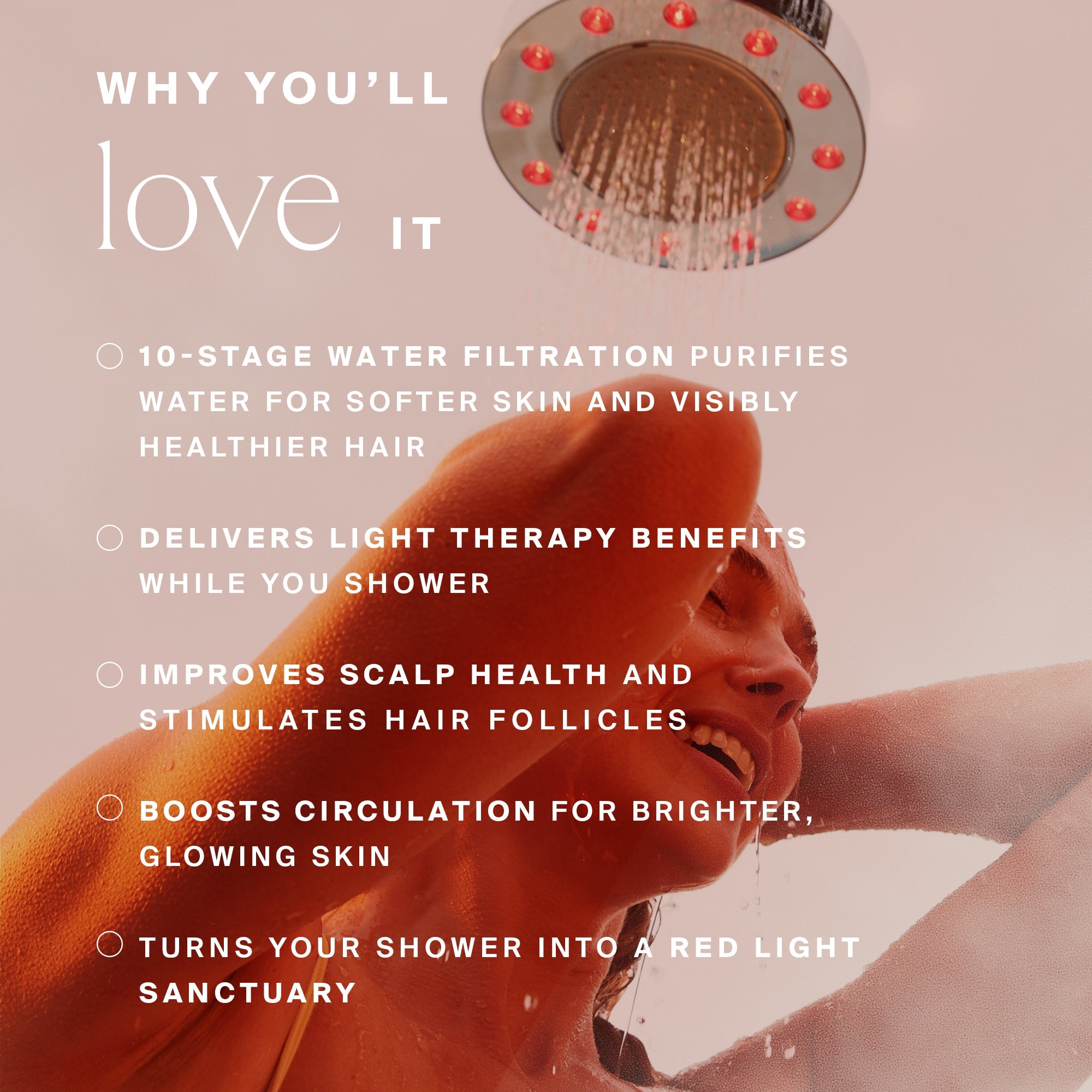 HigherDOSE Red Light Showerhead Filter – Infrared Light Therapy Shower System