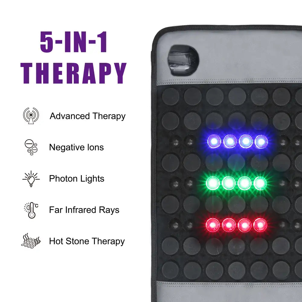Far Infrared Jade PEMF Mat with TENS & LED Light Therapy