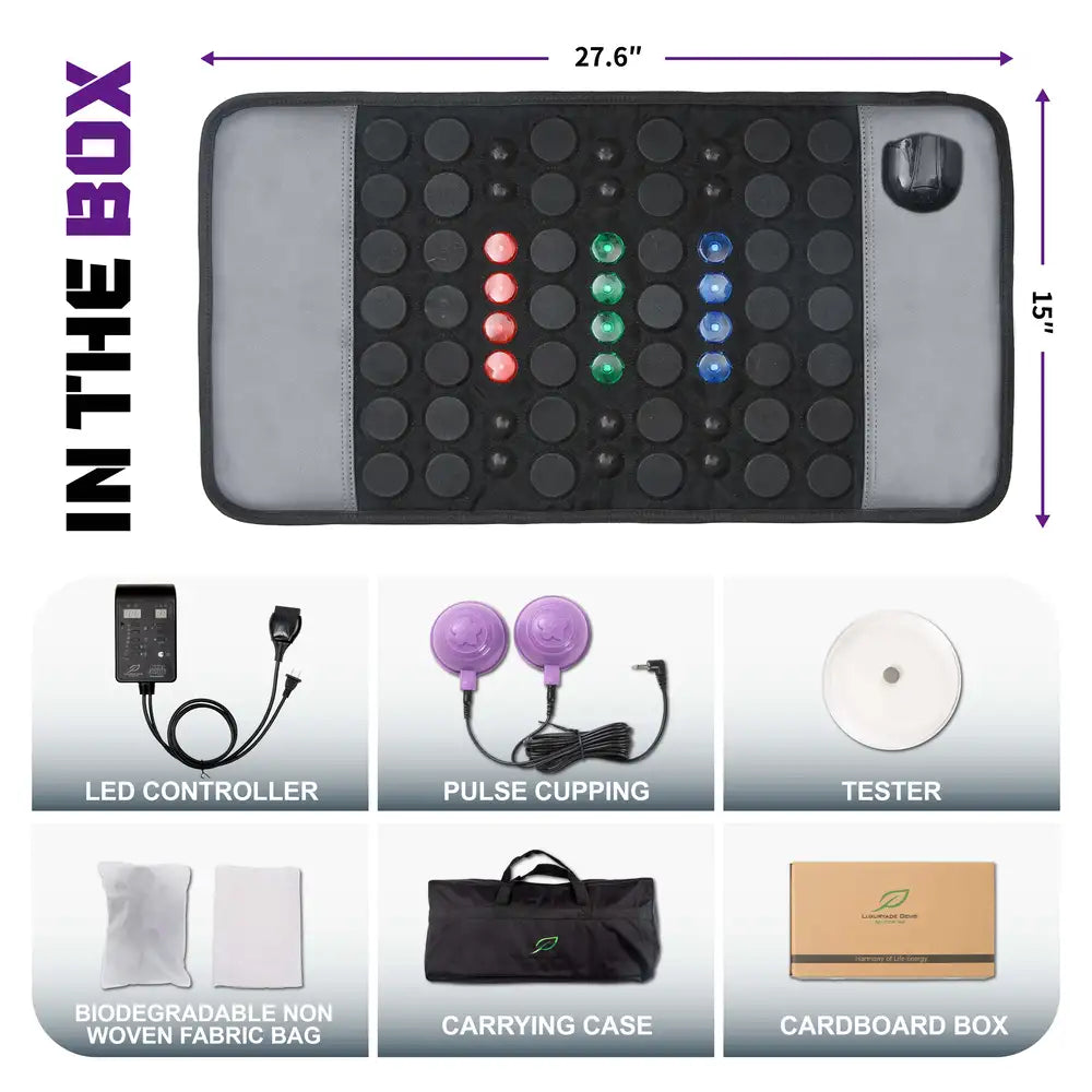 Far Infrared Jade PEMF Mat with TENS & LED Light Therapy
