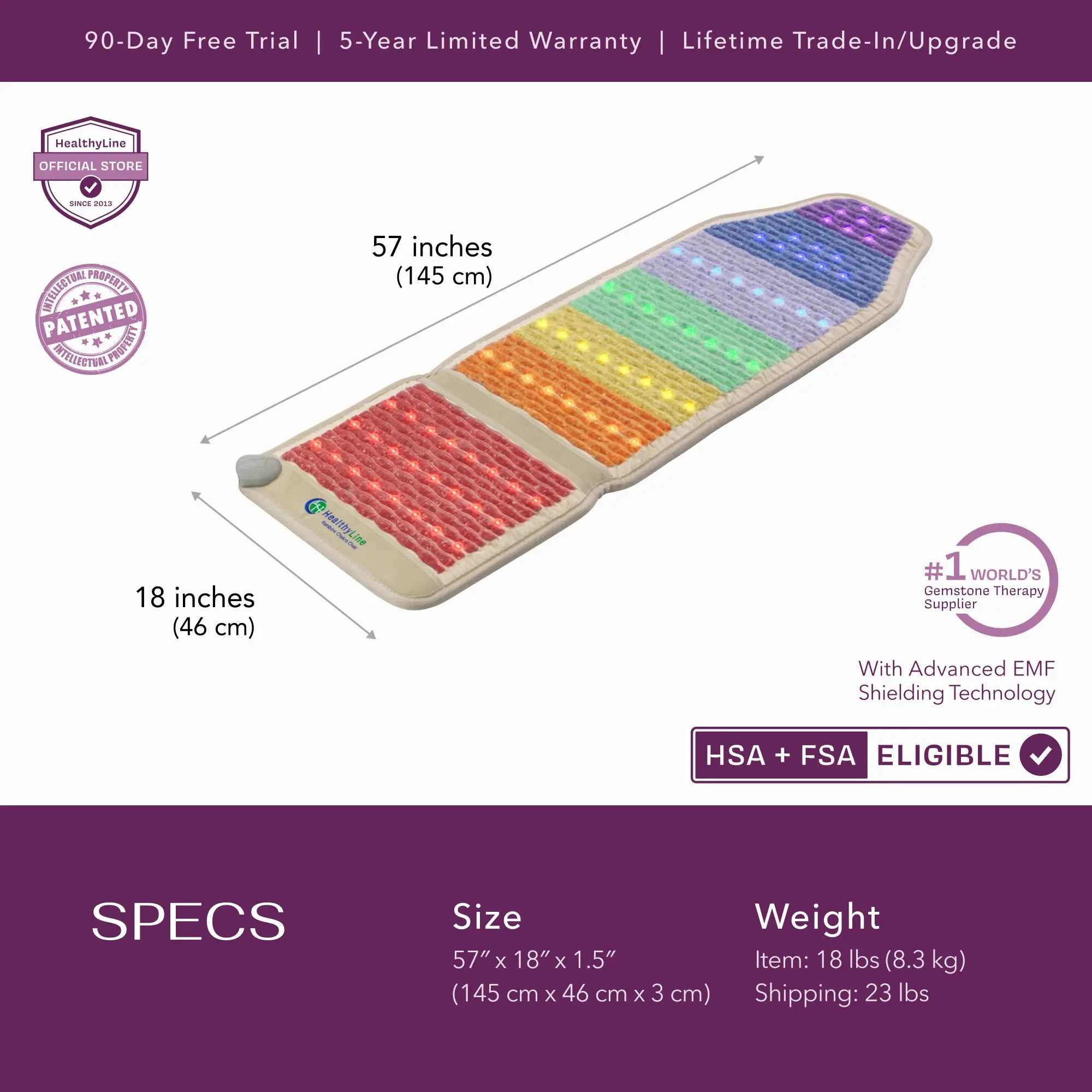 HealthyLine Rainbow Chakra Series | PEMF Far Infrared Heating Mats
