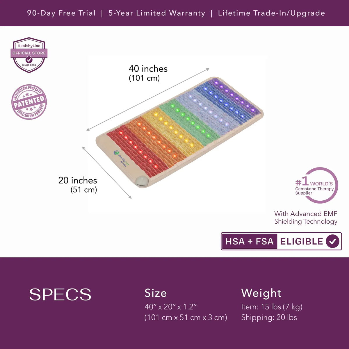 HealthyLine Rainbow Chakra Series | PEMF Far Infrared Heating Mats - Elite Holistic Fitness