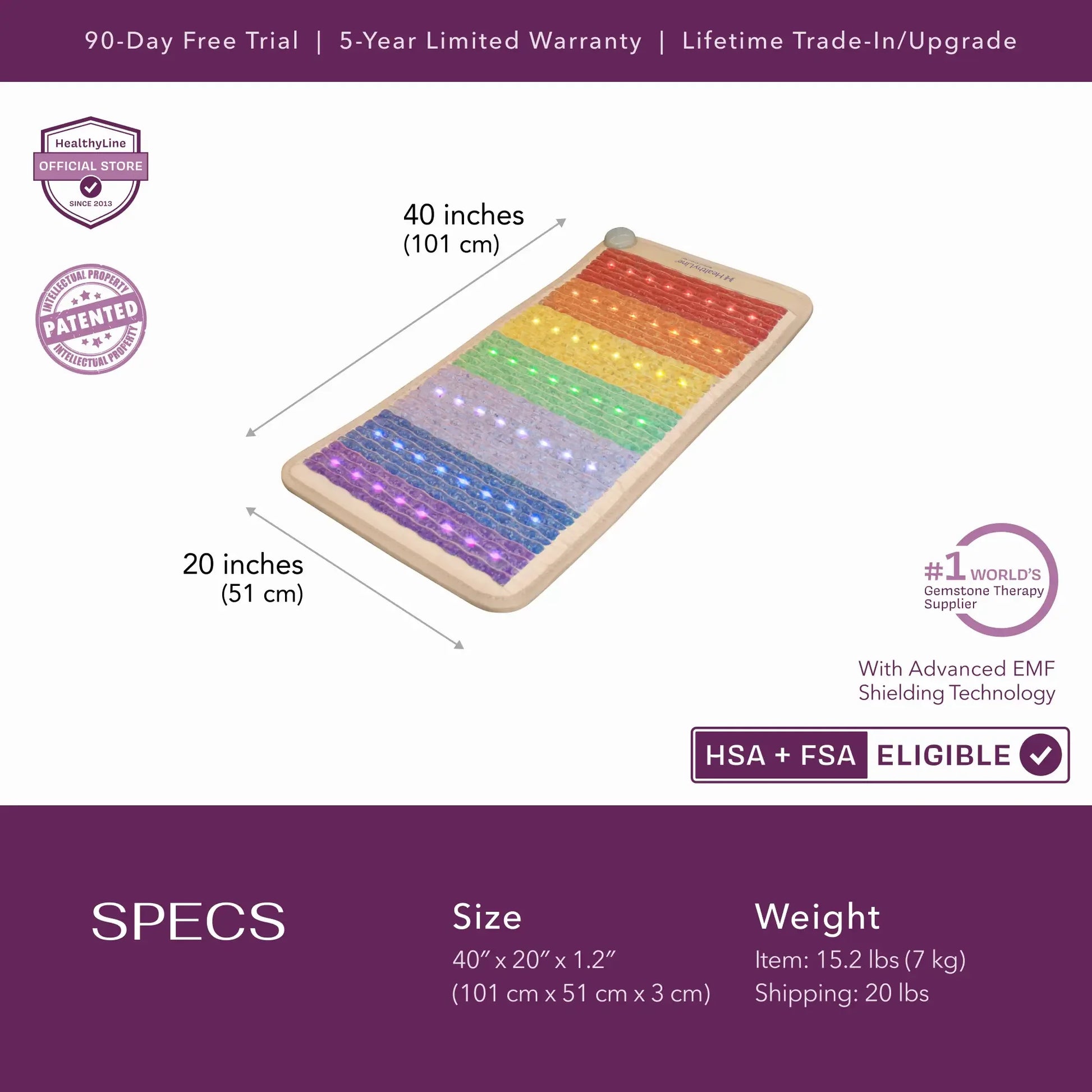 HealthyLine Rainbow Chakra Series | PEMF Far Infrared Heating Mats - Elite Holistic Fitness