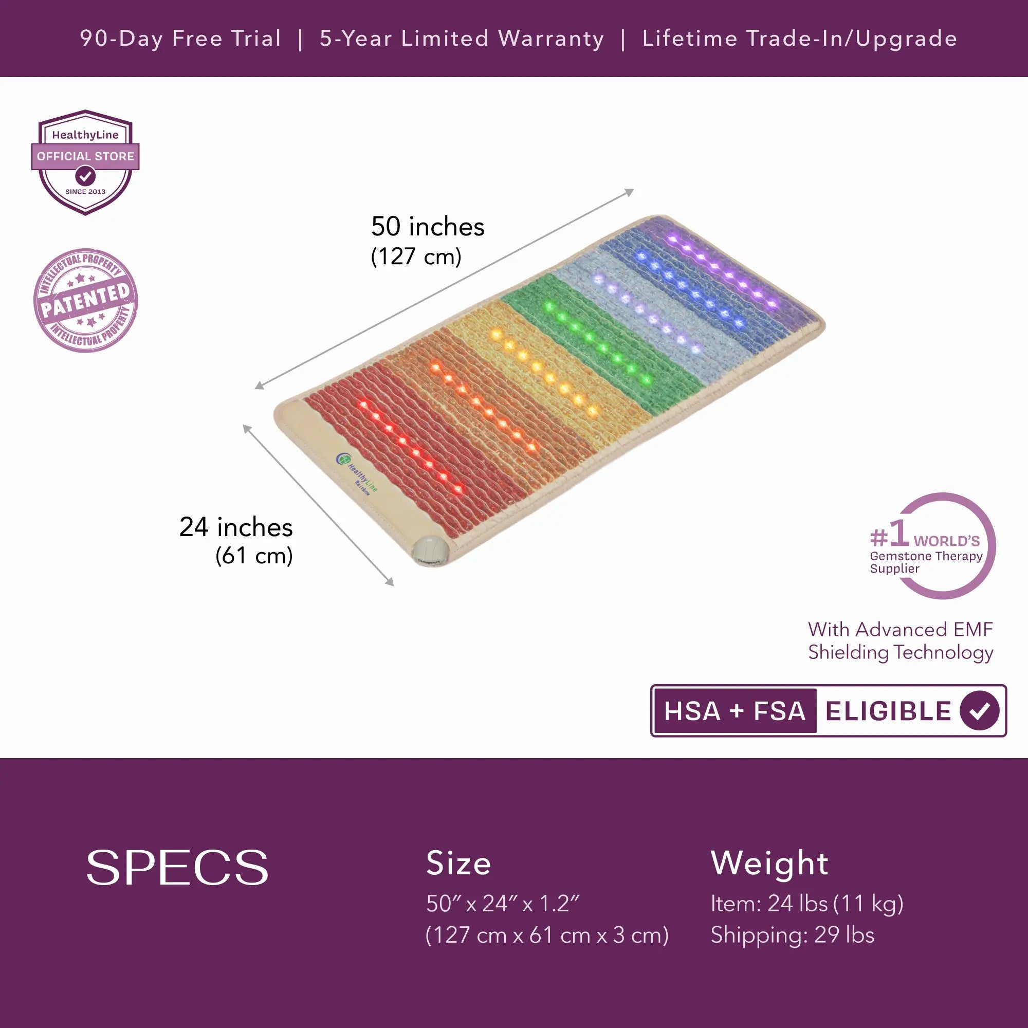 HealthyLine Rainbow Chakra Series | PEMF Far Infrared Heating Mats