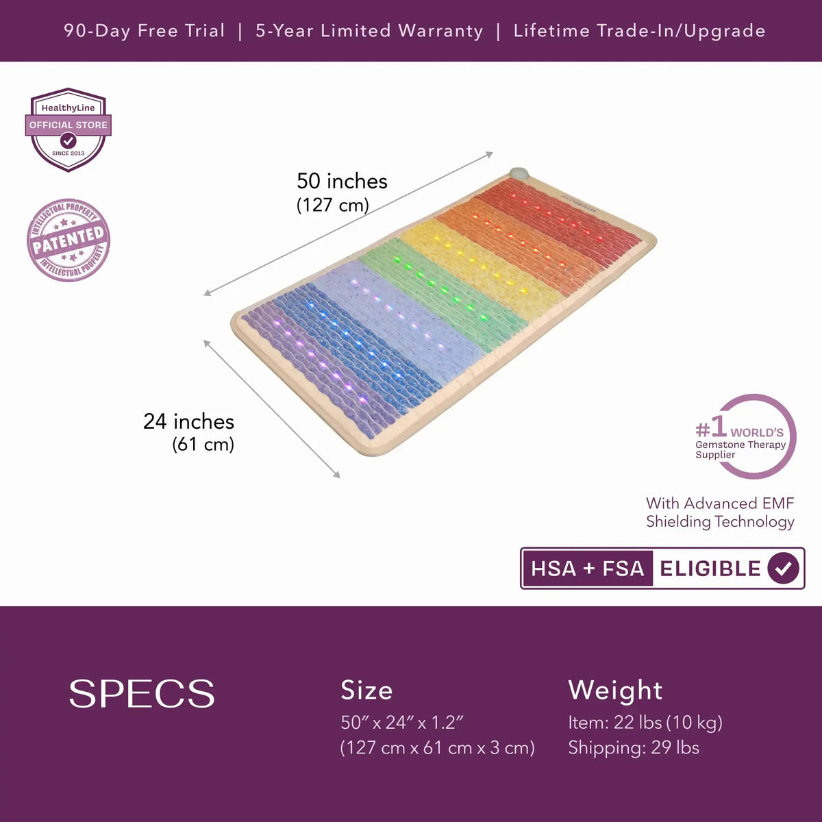 HealthyLine Rainbow Chakra Series | PEMF Far Infrared Heating Mats - Elite Holistic Fitness