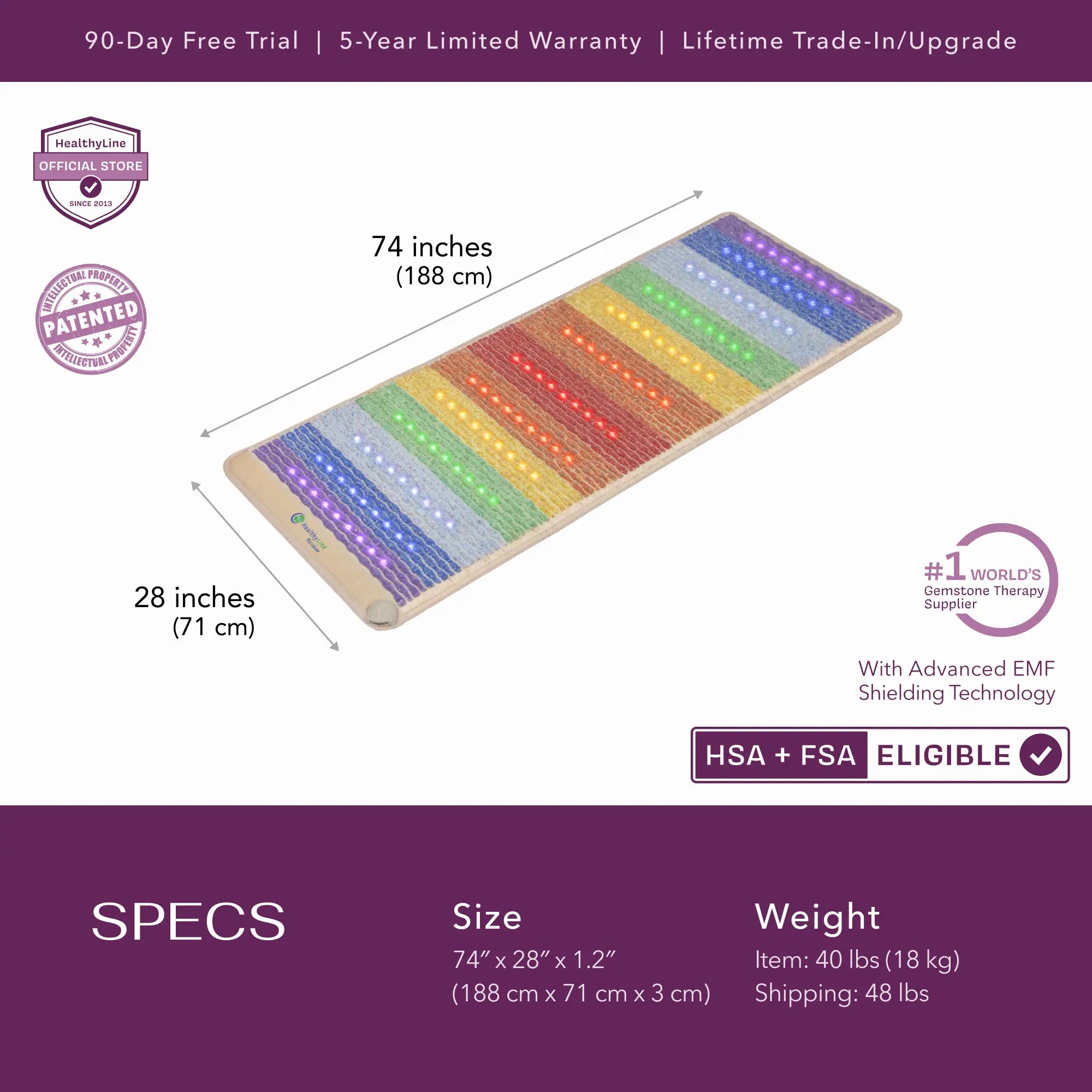 HealthyLine Rainbow Chakra Series | PEMF Far Infrared Heating Mats