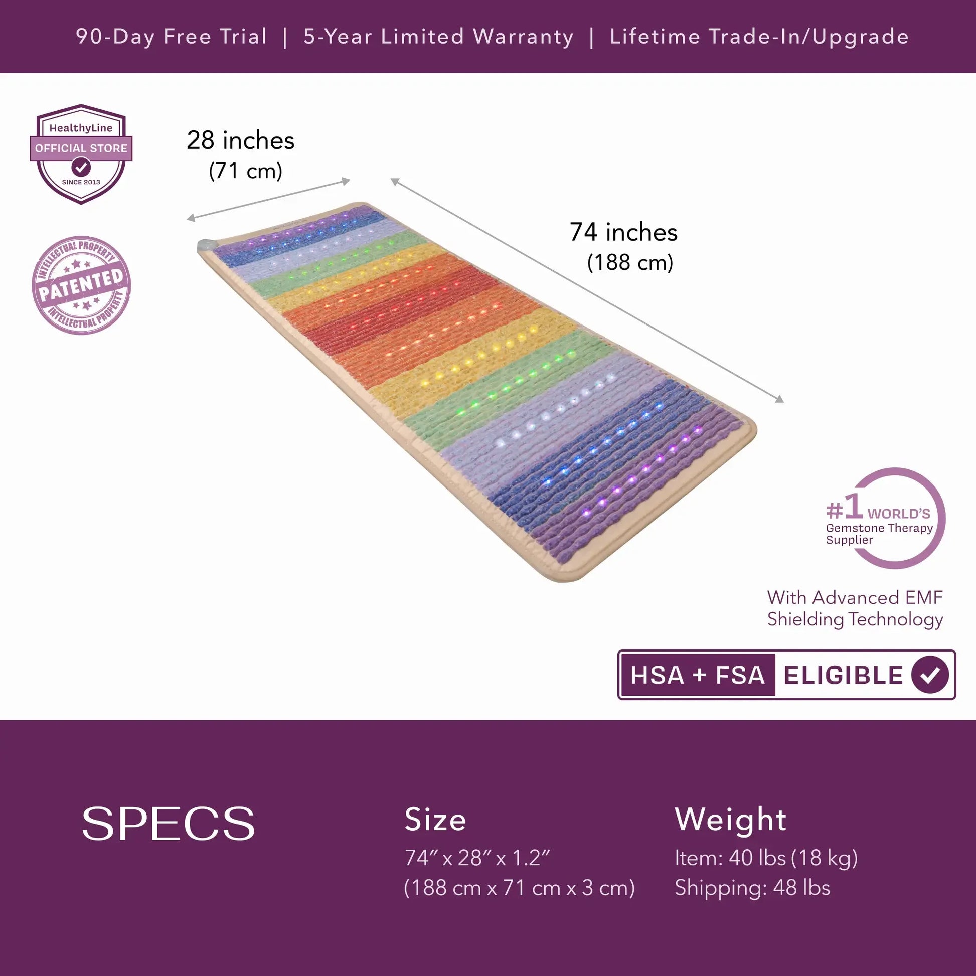 HealthyLine Rainbow Chakra Series | PEMF Far Infrared Heating Mats - Elite Holistic Fitness