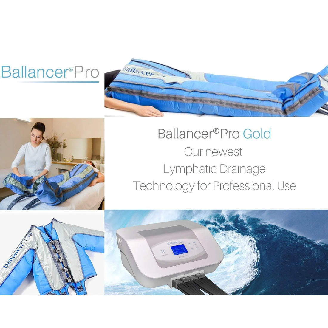 Ballancer Pro Gold Elite lymphatic compression therapy system for wellness clinics
