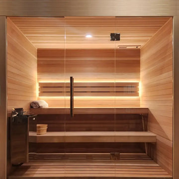 Custom Indoor Sauna Room - 8' x 9' x 8' - Finnish Sauna Builders - Elite Holistic Fitness