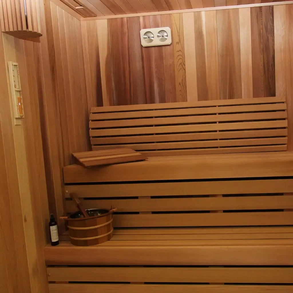 Custom Indoor Sauna Room - 8' x 9' x 8' - Finnish Sauna Builders - Elite Holistic Fitness
