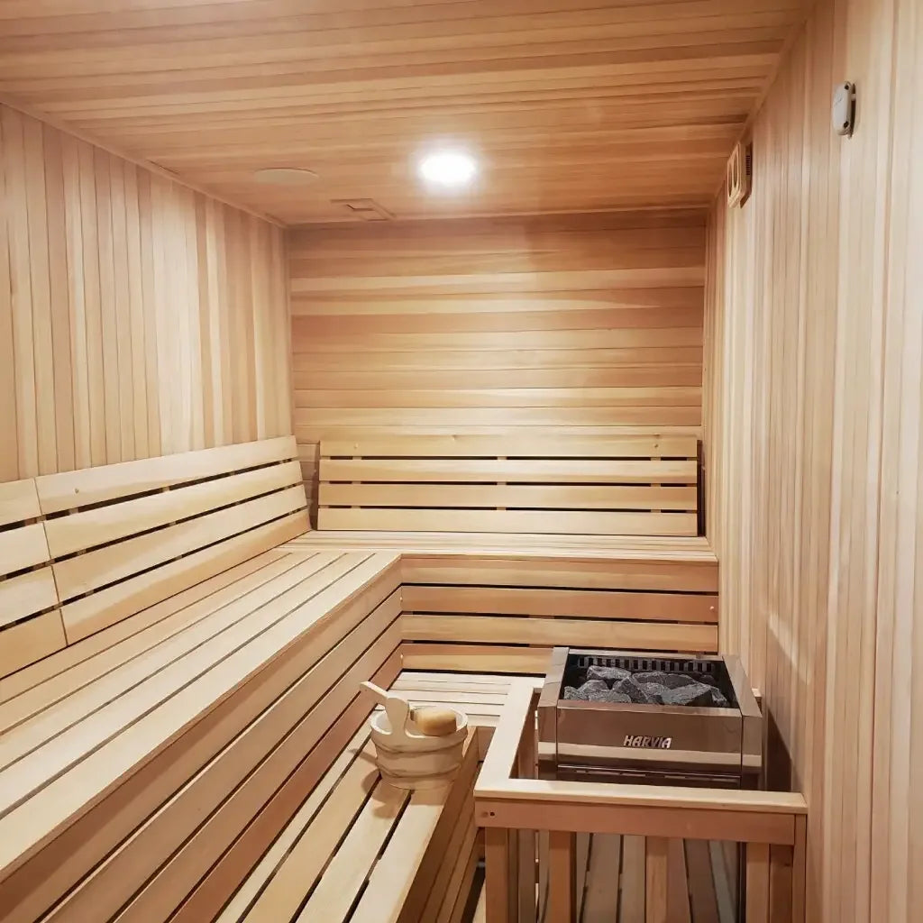 Custom Indoor Sauna Room - 8' x 9' x 8' - Finnish Sauna Builders - Elite Holistic Fitness
