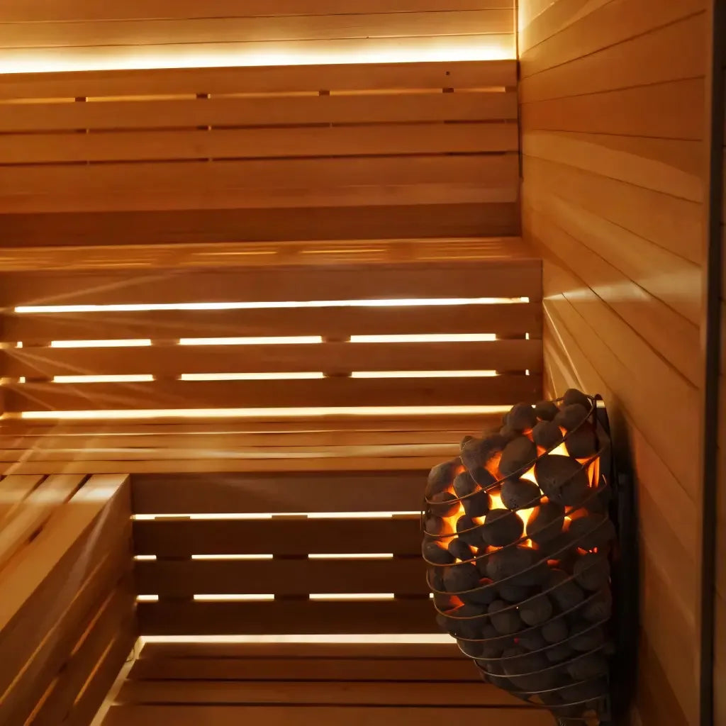 Custom Indoor Sauna Room - 8' x 9' x 8' - Finnish Sauna Builders - Elite Holistic Fitness