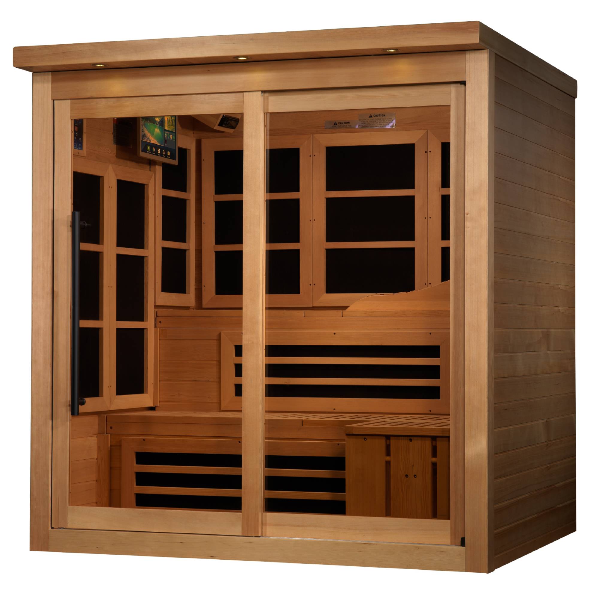 Golden Designs: Monaco Limited Edition 6-person Near Zero EMF FAR Infrared Sauna - Elite Holistic Fitness