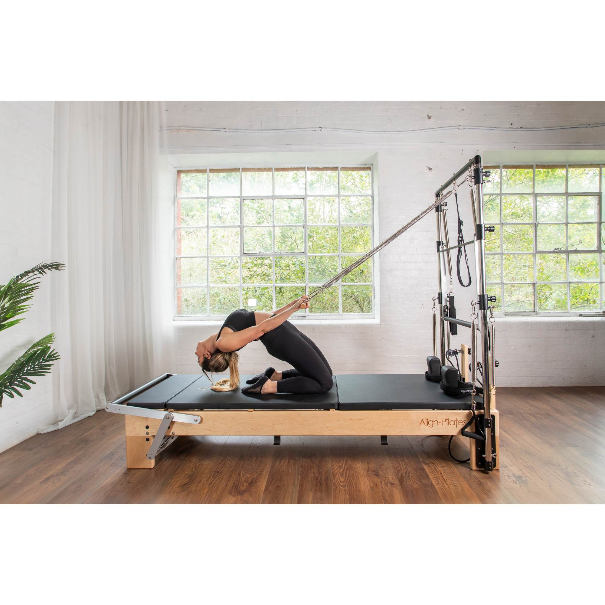 Align-Pilates: M8-Pro Maple Wood Pilates Reformer with Sitting Box