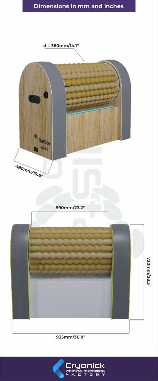 Cryonick Wellness Technology: RollStar Mini S Infrared Lymphatic Massage Roller - Elite Holistic Fitness