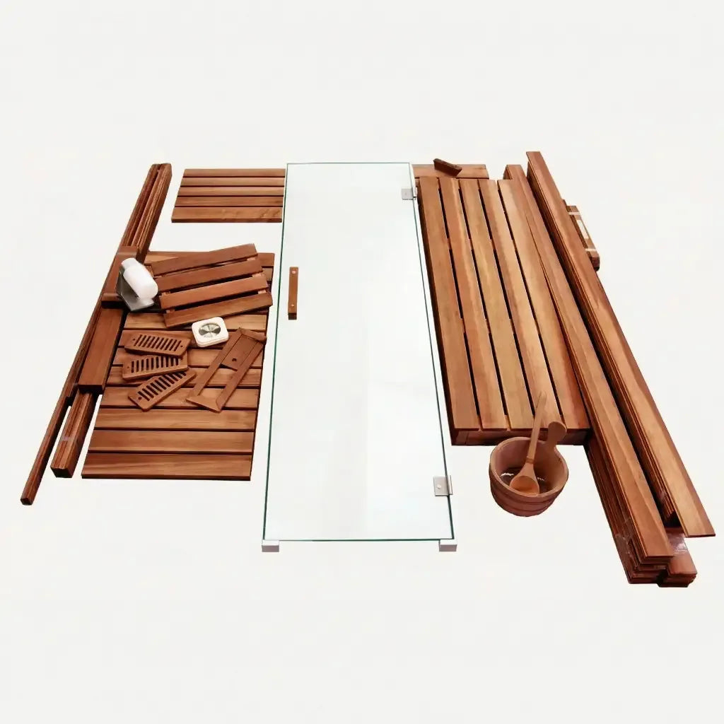 Custom Indoor Sauna Room - 8' x 9' x 8' - Finnish Sauna Builders - Elite Holistic Fitness
