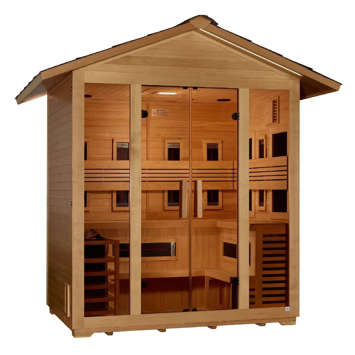 Golden Designs: Gargellen 5 Person Hybrid Outdoor Sauna - Elite Holistic Fitness