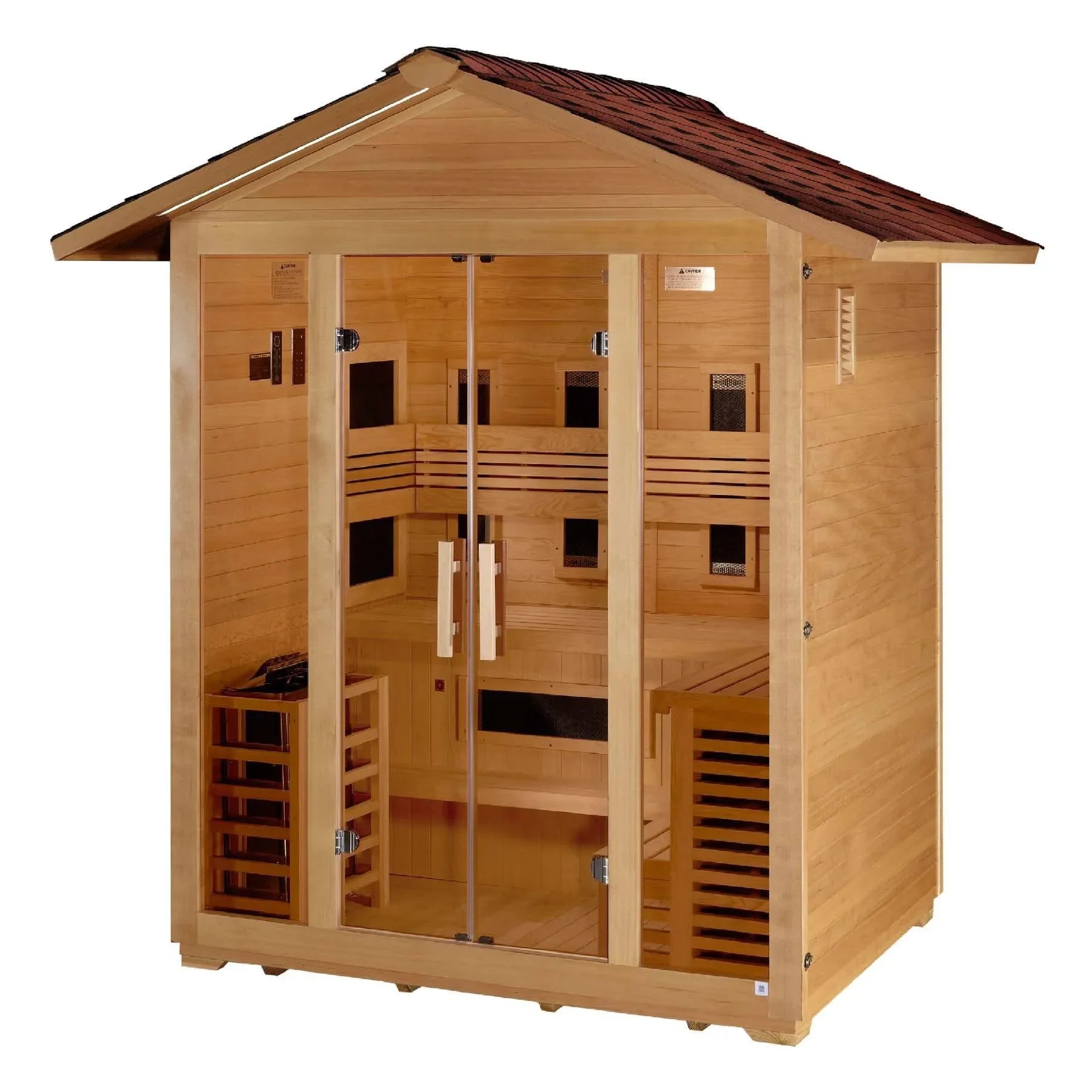 Golden Designs: Gargellen 5 Person Hybrid Outdoor Sauna - Elite Holistic Fitness