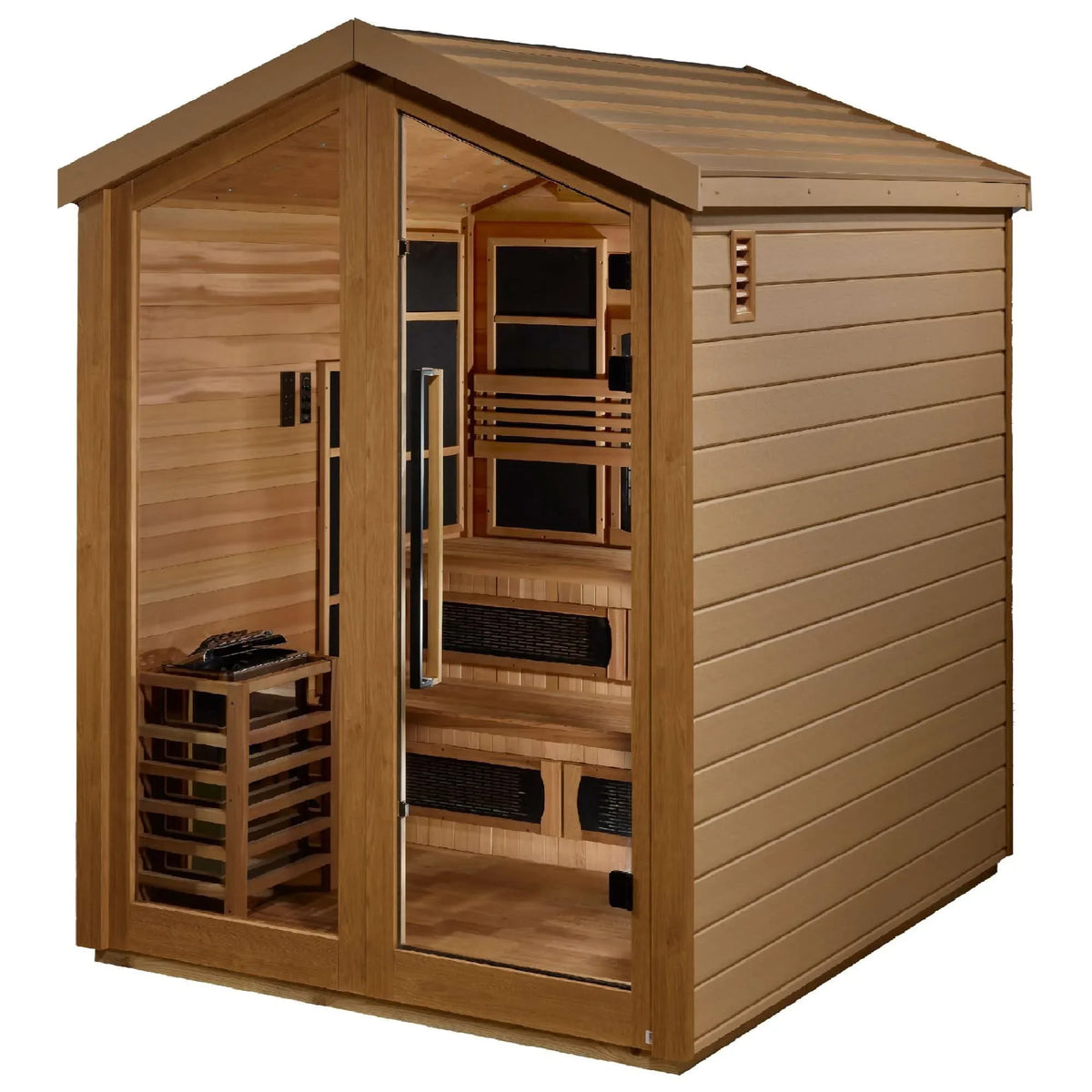Golden Designs: Kaskinen 6 Person Hybrid Outdoor Sauna - Elite Holistic Fitness