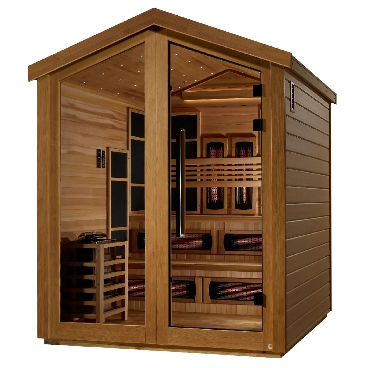 Golden Designs: Kaskinen 6 Person Hybrid Outdoor Sauna - Elite Holistic Fitness